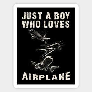 Just a boy who loves airplane Sticker